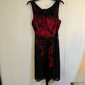 Black and red floral dark goth gothic formal homecoming knee length dress